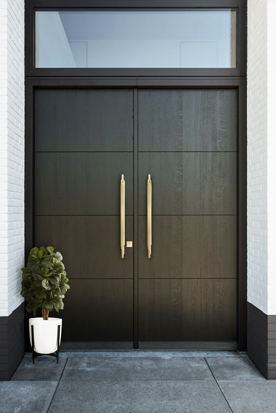 TWO GOLD DOOR HANDLE BRUBECK TW5001 BY PULLCAST JEWELRY HARDWARE