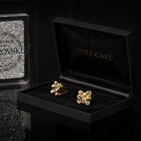 TWO LUXURY GOLD CABINET HANDLE FEU LE4001 BY PULLCAST JEWELRY HARDWARE