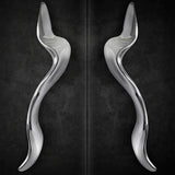 TWO LUXURY SILVER DOOR PULL DUNE EA1060 BY PULLCAST JEWELRY HARDWARE