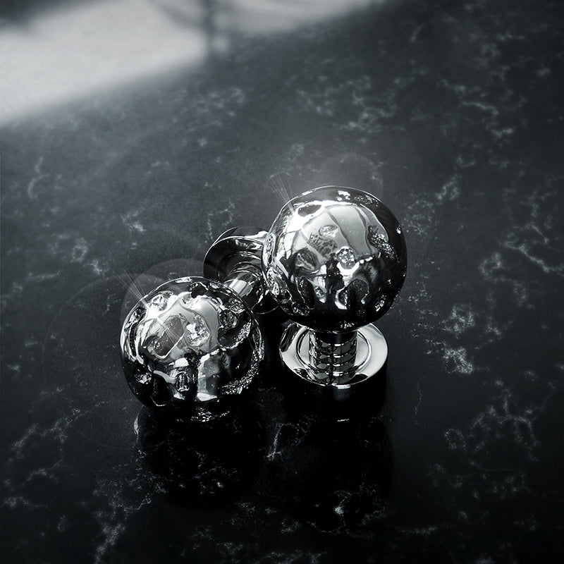 TWO SILVER DOOR KNOB METEOR EA1048 BY PULLCAST JEWELRY HARDWARE