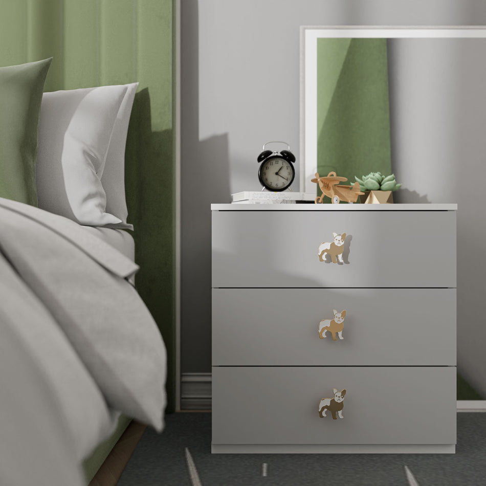 THREE LUXURY GOLD DRAWER HANDLE PUPPY KD7010 BY PULLCAST JEWELRY HARDWARE