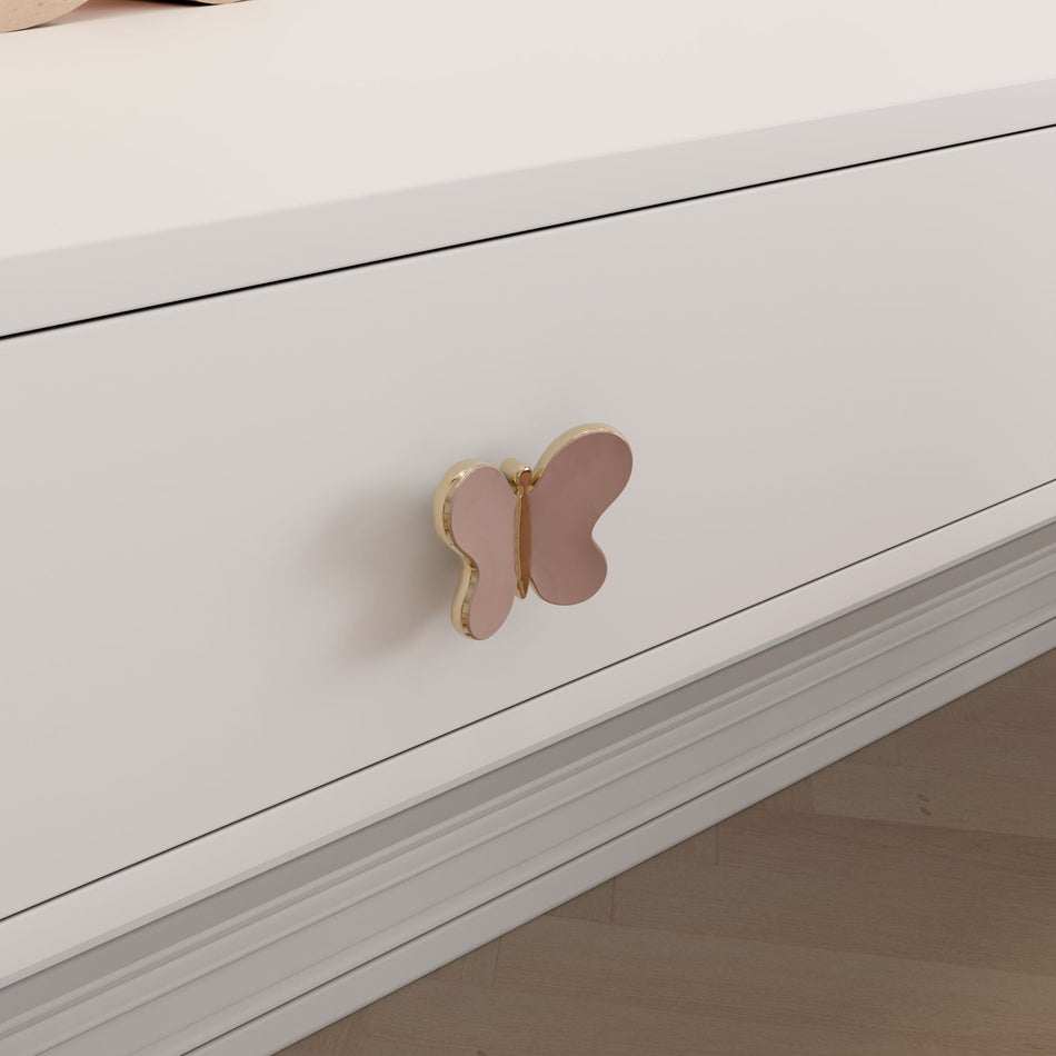 LUXURY ROSE GOLD DRAWER HANDLE BUTTERFLY GOLD KD7033 BY PULLCAST JEWELRY HARDWARE