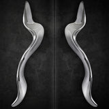 TWO LUXURY SILVER DOOR PULL DUNE EA1060 BY PULLCAST JEWELRY HARDWARE