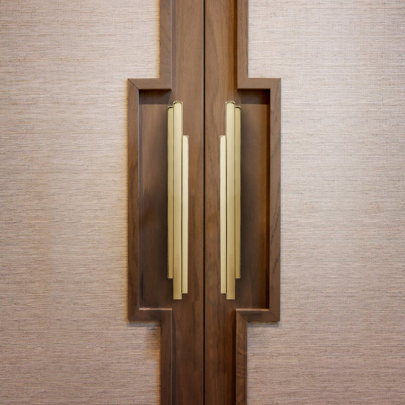 TWO LUXURY GOLD DOOR PULL SKYLINE BY PULLCAST JEWELRY HARDWARE